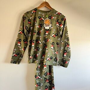 Kids Soccer-Themed Pajama Set - Green